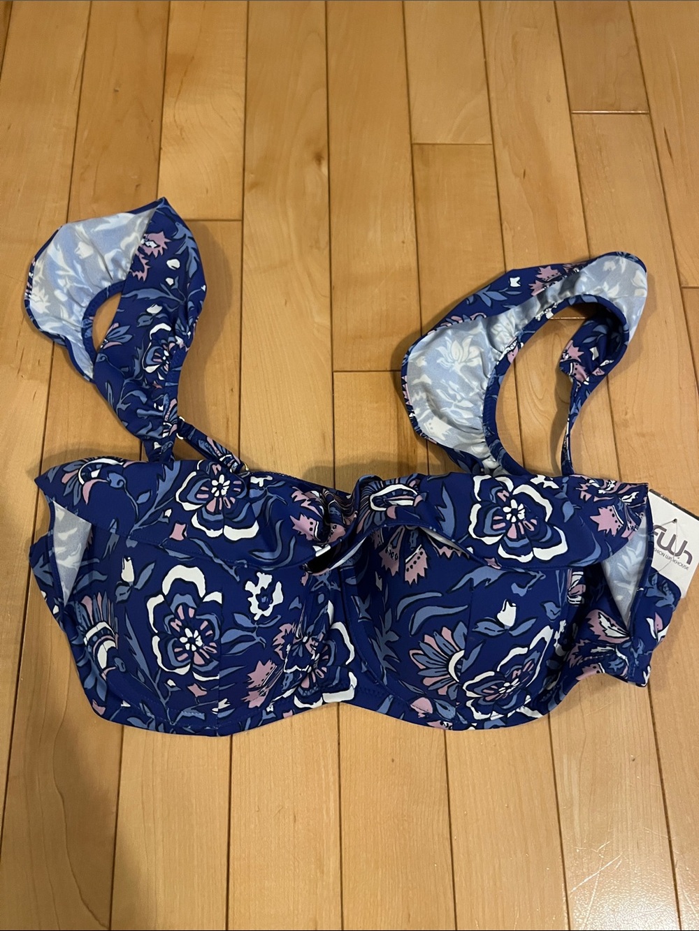 Blue Floral Bikini Top Vineyard Vines Size Medium